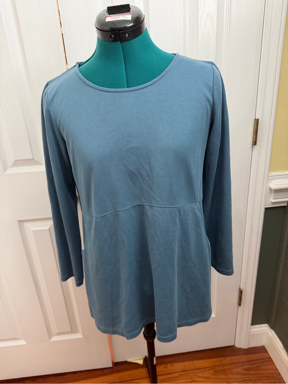 Soft Surroundings Women's Long Sleeve Peplum Top - Blue xsmall
